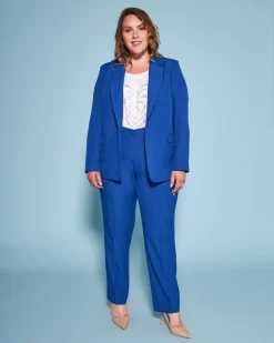 Blazer monopetto in cady tinta unita ROYAL BLUE
