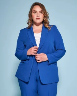 Blazer monopetto in cady tinta unita ROYAL BLUE
