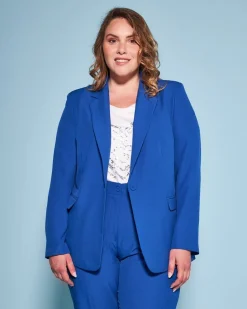 Blazer monopetto in cady tinta unita ROYAL BLUE