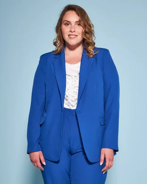 Blazer monopetto in cady tinta unita ROYAL BLUE