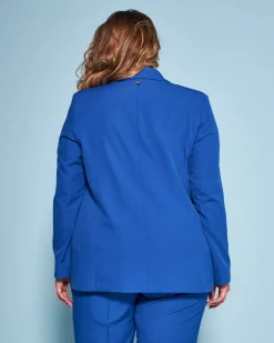 Blazer monopetto in cady tinta unita ROYAL BLUE