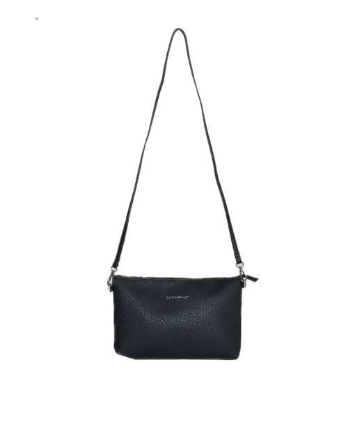 Borsa a tracolla Easy smart in ecopelle a grana con logo sul davanti N