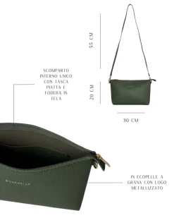 Borsa a tracolla Easy smart in ecopelle a grana con logo sul davanti V