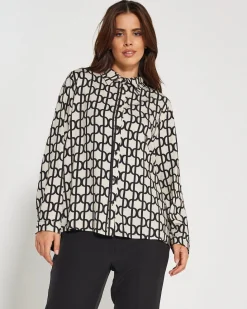Camicia fantasia geometrica BIANCO