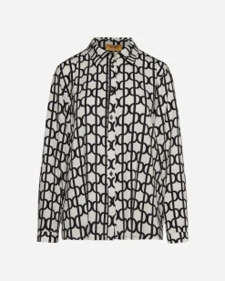 Camicia fantasia geometrica BIANCO
