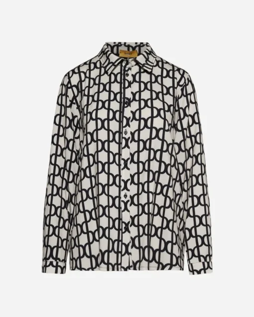 Camicia fantasia geometrica BIANCO