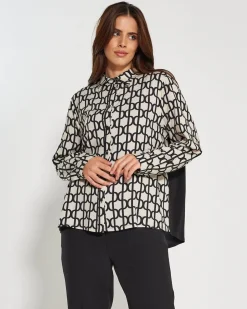 Camicia fantasia geometrica BIANCO