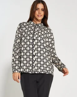 Camicia fantasia geometrica BIANCO