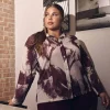 Camicia in tessuto lurex con motivo fantasia VINO