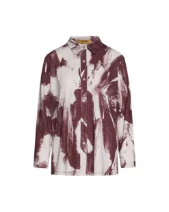 Camicia in tessuto lurex con motivo fantasia VINO