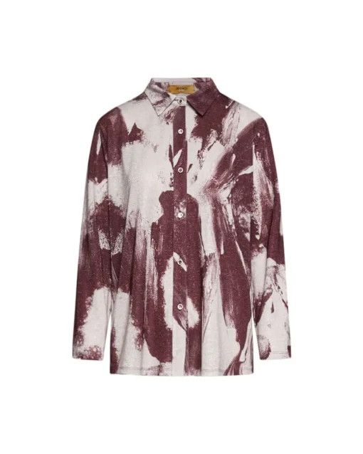Camicia in tessuto lurex con motivo fantasia VINO