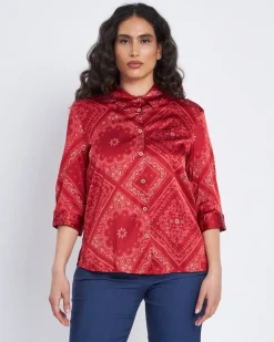 Camicia stampata con manica 7/8 INDIA