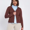 Cardigan a scollo a V con bottoni e tasche CACAO