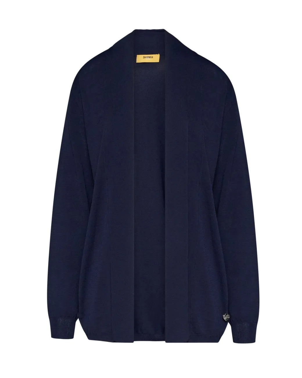 Cardigan con collo sciallato e bordi a costine BLU