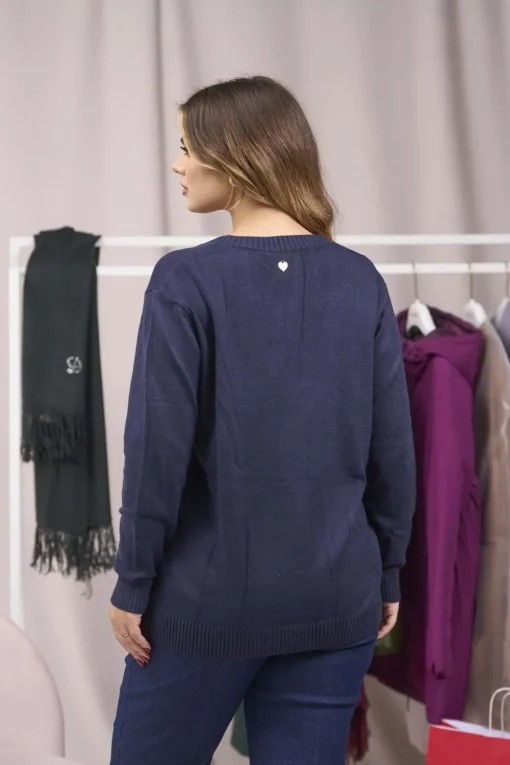 Cardigan con tasche e morsetti accessorio BLU