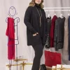 Cardigan sciallato con tasche NERO
