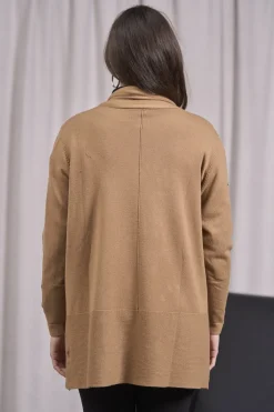 Cardigan sciallato con tasche CAMMELLO