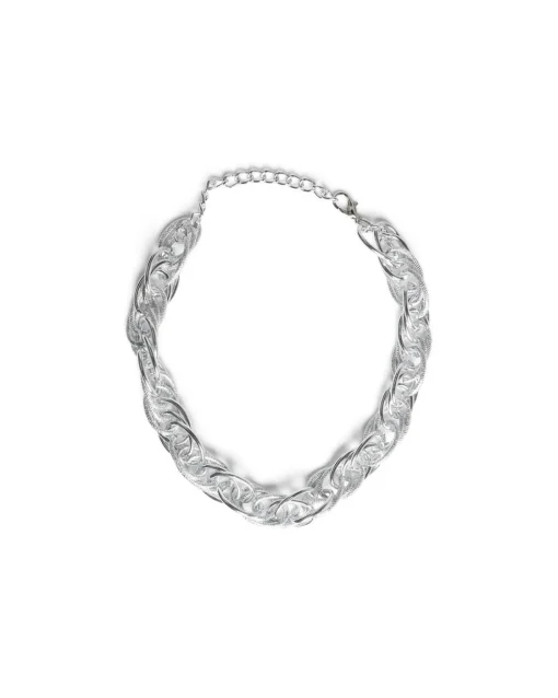 Collana corta con anelli cromati silver SILVER