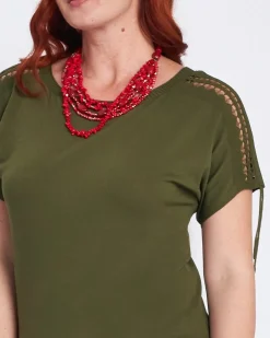 COLLANA CORTA MULTIFILO ROSSO