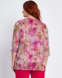 Completo con blusa a fantasia e pantaloni in unito FANTASIA