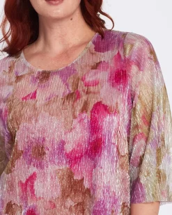 Completo con blusa a fantasia e pantaloni in unito FANTASIA