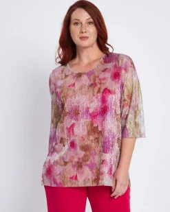 Completo con blusa a fantasia e pantaloni in unito FANTASIA