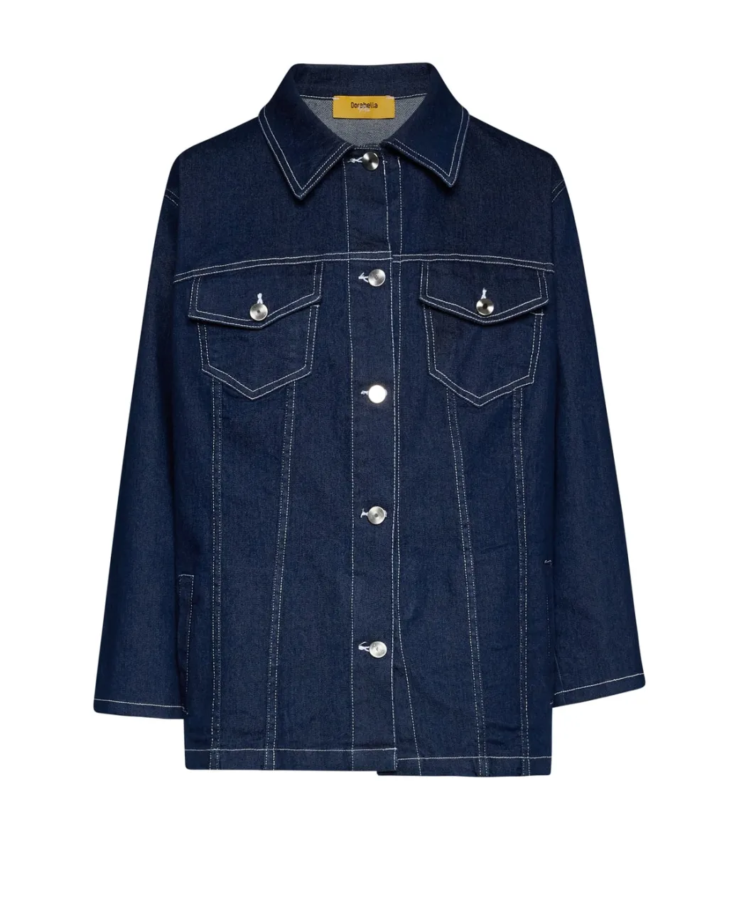 Giacca di jeans con tagli e tasche a friso DENIM