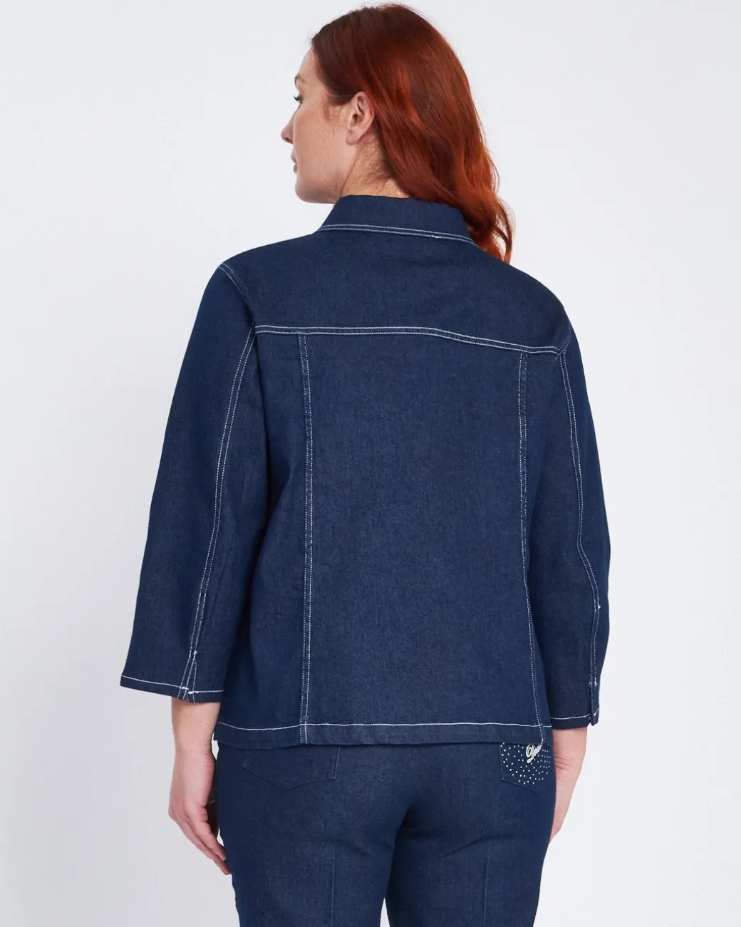 Giacca di jeans con tagli e tasche a friso DENIM