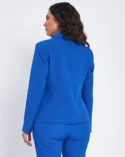 Giacca monopetto con fianchetti e collo sciallato ROYAL BLUE