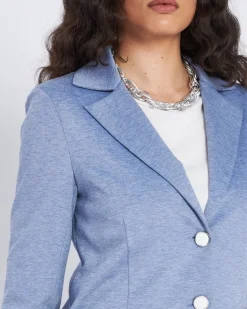 Giacca monopetto con tasche e contrasti DENIM