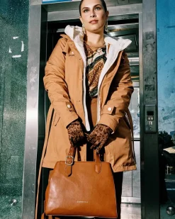 Guanti bimaterici in jersey e suede stampato con motivo animalier ANIM