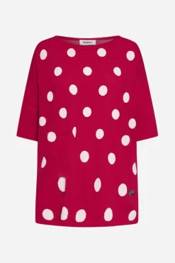 Maglia a pois in viscosa MAGENTA