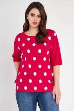 Maglia a pois in viscosa MAGENTA