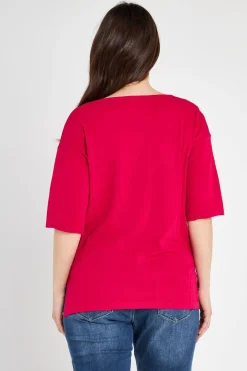 Maglia a pois in viscosa MAGENTA