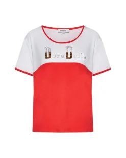 Maglia bi-color in viscosa ARANCIO