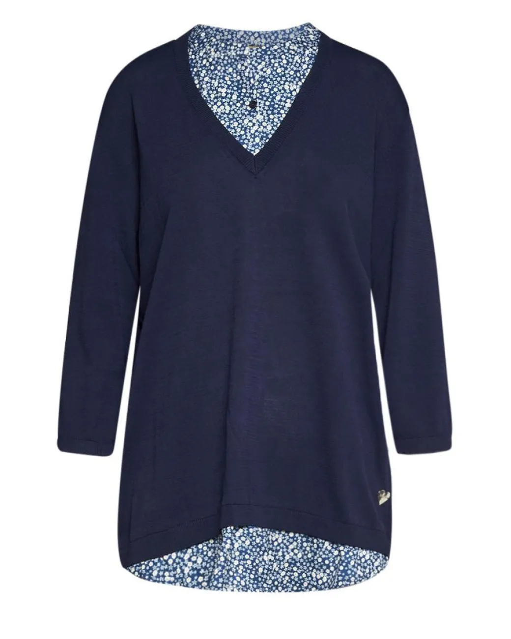 Maglia con camicia Blu