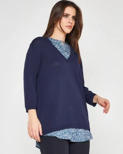 Maglia con camicia Blu