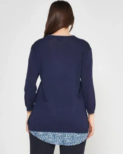 Maglia con camicia Blu