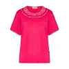 Maglia con dettagli animalier FUXIA