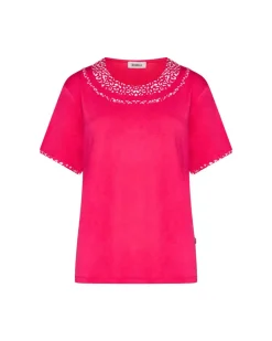 Maglia con dettagli animalier FUXIA