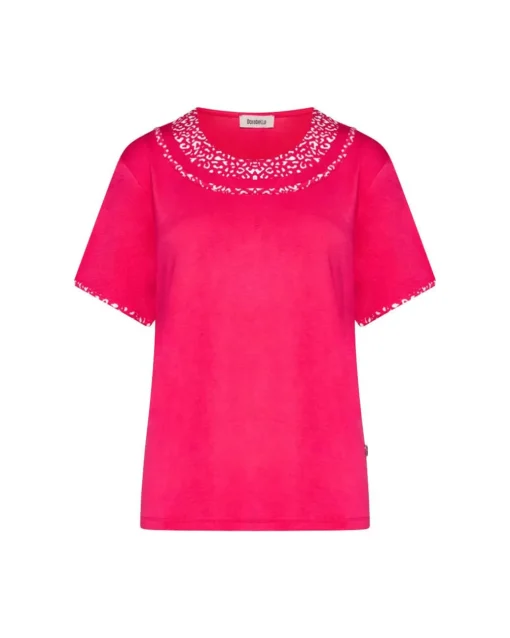 Maglia con dettagli animalier FUXIA