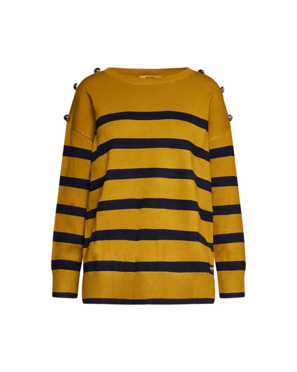 Maglia con motivo a righe e dettagli di bottoni sulle spalle TAPENADE