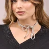 Maglia con scollo a V e inserto in paillettes sullo scollo NERO