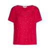 Maglia con strass e trasparenze MAGENTA