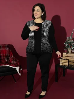 Maglia finto twin set BLACK