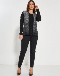 Maglia finto twin set BLACK