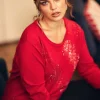 Maglia girocollo con applicazioni strass frontali RIBES