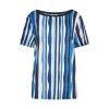 Maglia in fantasia con dettaglio bottoncini BLU