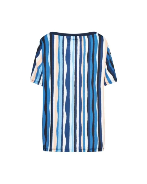 Maglia in fantasia con dettaglio bottoncini BLU