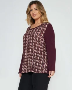 Maglia in fantasia geometrica BORDEAUX